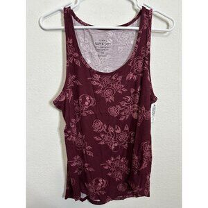 Torrid Super Soft Burgundy Skull Foil Ribbed Tank Top Shirt Size Med/Lrg (00)